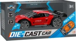 Die-Cast Pull Back Car W/Sound & 'Try-Me', Red - Klx Toys