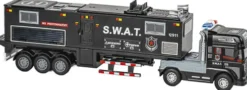 Die-Cast S.W.A.T Truck With Trailer, Light & Sound - Klx Toys