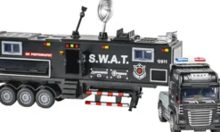 Die-Cast S.W.A.T Truck With Trailer, Light & Sound - Klx Toys