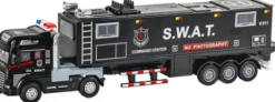 Die-Cast S.W.A.T Truck With Trailer, Light & Sound - Klx Toys