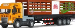 Die-Cast Truck W/Animal Trailer, Light & Sound - Klx Toys