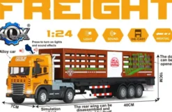 Die-Cast Truck W/Animal Trailer, Light & Sound - Klx Toys