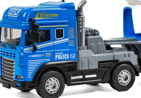Die-Cast Truck W/Hanger, Police Car, Light & Sound - Klx Toys