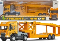 Die-Cast Truck With Auto Trailer W/Light & Sound - Klx Toys