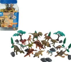Dinosaur Figurer - 30 Stk I Bøtte - Med Ar Funktion - Wenno