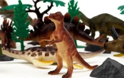 Dinosaur Figurer - 30 Stk I Bøtte - Med Ar Funktion - Wenno