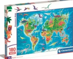 Dinosaur Puslespil - Kort - Super - 180 Brikker - Clementoni