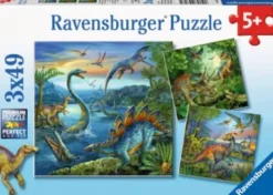 Dinosaur Puslespil - 3X49 Brikker - Ravensburger