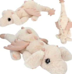 Dino World - Drage Bamse Med Glittervinger - Abrikos