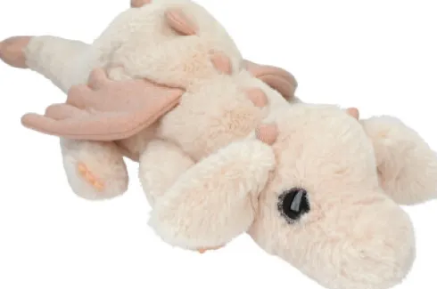 Dino World - Drage Bamse Med Glittervinger - Abrikos