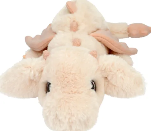 Dino World - Drage Bamse Med Glittervinger - Abrikos