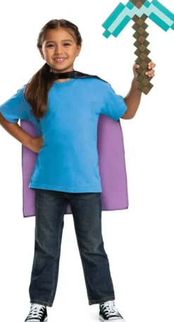 Disguise - Minecraft Kostume - Pickaxe Økse Og Kappe