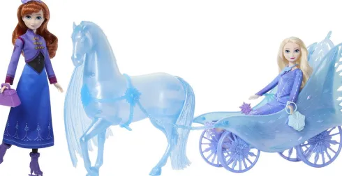 Disney Frozen - Anna And Elsa Ice Carriage Fun - Mattel Jly82
