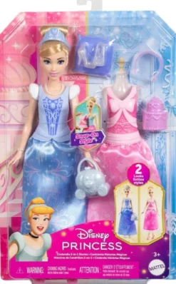 Disney Princess - Askepot Dukke Med 2 Sæt Tøj