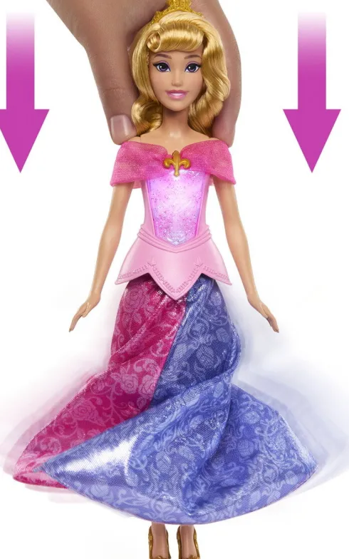Disney Princess - Aurora Pink To Blue Dress Dukke - Mattel Jlk24