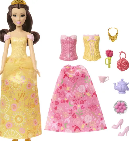 Disney Princess - Belle 2-I-1 Dukke - Mattel Jfj82