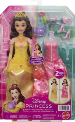 Disney Princess - Belle 2-I-1 Dukke - Mattel Jfj82