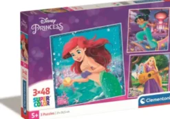 Disney Princess Puslespil - Color - 3X48 Brikker - Clementoni