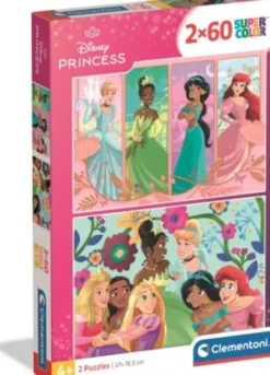 Disney Princess Puslespil - Color - 2X60 Brikker - Clementoni
