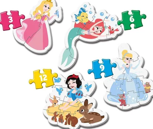Disney Princess Puslespil - Mit Første Puslespil - Color - Clementoni - 4 Stk