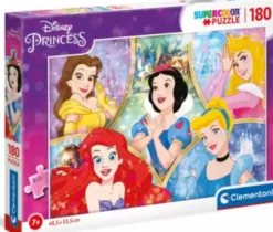 Disney Princess Puslespil - Super Color - 180 Brikker