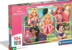 Disney Princess Puslespil - Super Color - 104 Brikker - Clementoni
