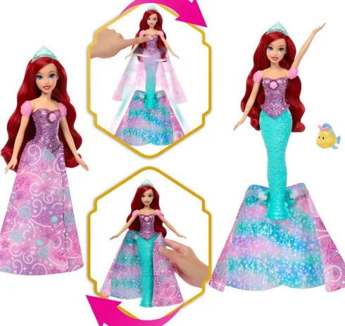Disney Princess - Transforming Ariel Dukke - Mattel Jlk19
