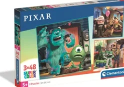 Disney Puslespil - Disney Pixar - Color - 3X48 Brikker - Clementoni