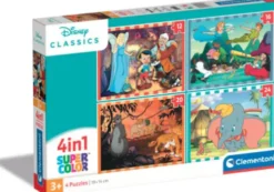 Disney Puslespil - Dyr - Super Color - Clementoni - 4 Stk