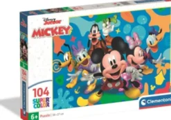 Disney Puslespil - Mickey Og Venner - Color - 104 Brikker - Clementoni