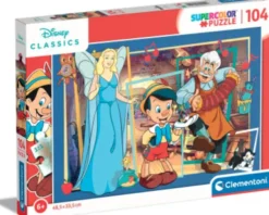 Disney Puslespil - Pinocchio - Super Color - Clementoni - 104 Brikker