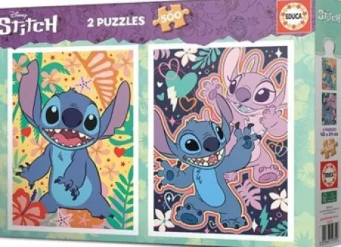 Disney Puslespil - Stitch - 2X500 Brikker - Educa