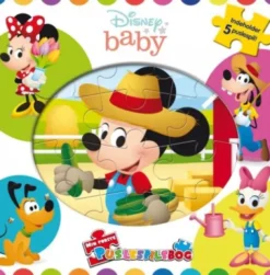 Disney Puslespil Til Baby - Min Første Puslespilsbog - 5 Spil