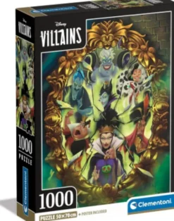 Disney Puslespil - Villains - 1000 Brikker - Clementoni