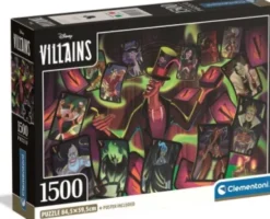 Disney Puslespil - Villains - High Quality - 1500 Brikker - Clementoni