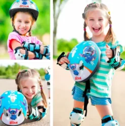 Disney - Stitch Cykelhjelm Til Børn - Junior - Small 53-56 CM - Blå