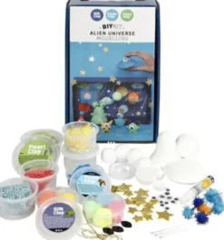 DIY Kit - Aliens Univers - Modellervoks Sæt Med Silk Clay