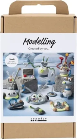 DIY Kit Modellering - Robot - Blå - Grå - Rød - Forsølvet