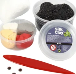 DIY Kit - Silk Clay Og Foam Clay - Funny Friends - Monster - Sort