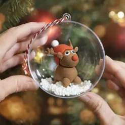 DIY Kit - Silk Clay Og Foam Clay - Julekugle Med Rensdyr