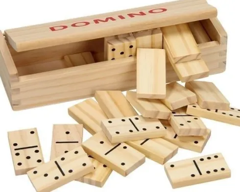 Domino Spil Til Børn - Træ - 28 Brikker