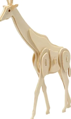 3D Træ Puslespil - Giraf - 20X4,2X25 CM