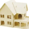 3D Træ Puslespil - Hus Med Veranda - 22,5X16X17,5 CM
