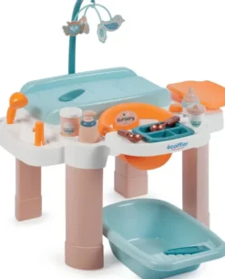 Dukke Puslebord Med Spiseplads Og Bad - 13 Dele