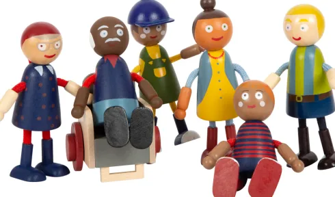 Dukker Til Dukkehus - Familie Med Kørestol - 6 Stk - Small Foot