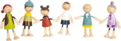 Dukker Til Dukkehus - Wooden Bending Dolls Family - 6 Stk