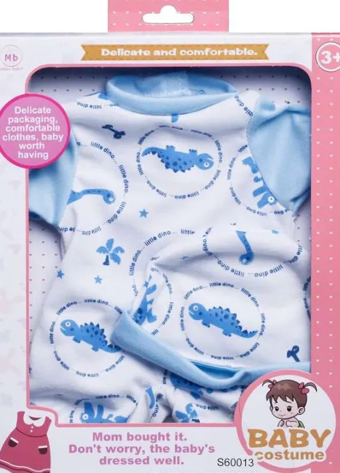 Dukketøj - Sparkedragt Og Hue - 40 CM - Miller Baby