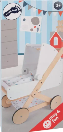 Dukkevogn I Træ - Hvid - Small Foot