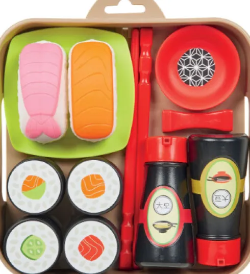 Ecoiffier - Sushi Legetøj Sæt Inkl. Bakke - 100% Chef - 14 Dele