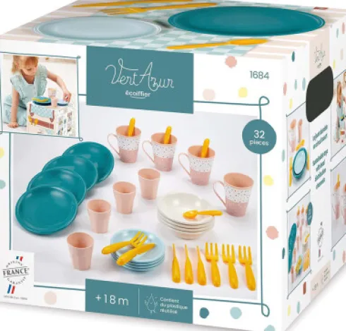 Ecoiffier - Vert Azur Picnic Sæt Til Børn - 32 Dele